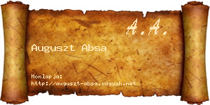 Auguszt Absa névjegykártya